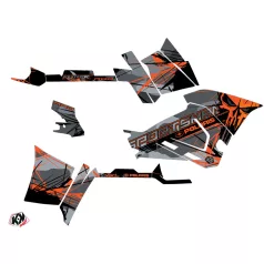   Karosszéria védő dekor matrica készlet Quad POLARIS Evil Szürke/Narancs Széria