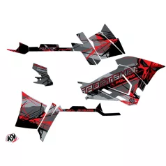  Karosszéria védő dekor matrica készlet Quad POLARIS Evil Szürke/Piros Széria