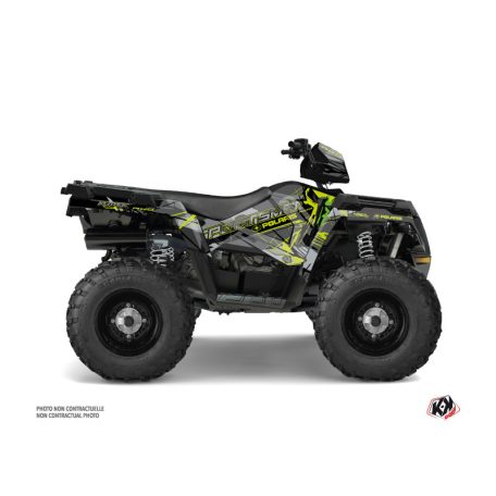 Karosszéria védő dekor matrica készlet Quad POLARIS Evil Szürke/Zöld Széria
