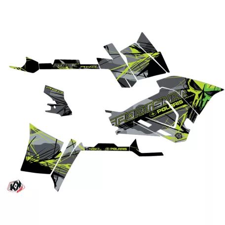 Karosszéria védő dekor matrica készlet Quad POLARIS Evil Szürke/Zöld Széria