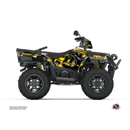 Karosszéria védő dekor matrica készlet Quad POLARIS Ohlins Szürke/Sárga Széria