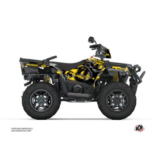   Karosszéria védő dekor matrica készlet Quad POLARIS Ohlins Szürke/Sárga Széria