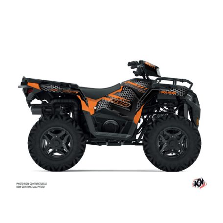 Karosszéria védő dekor matrica készlet Quad POLARIS Splinter Fekete/Narancs Széria