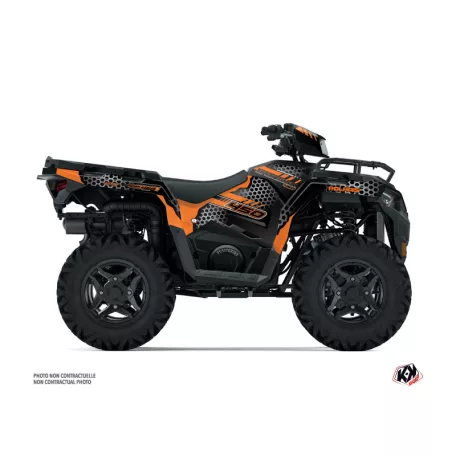 Karosszéria védő dekor matrica készlet Quad POLARIS Splinter Fekete/Narancs Széria
