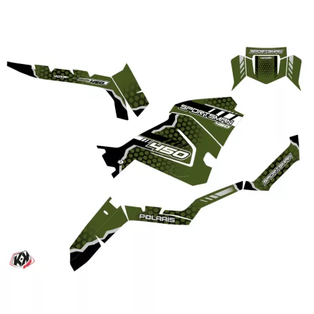 Karosszéria védő dekor matrica készlet Quad POLARIS Splinter Zöld Széria