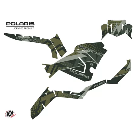 Karosszéria védő dekor matrica készlet Quad POLARIS Stun Zöld Széria