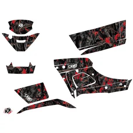 Karosszéria védő dekor matrica készlet Quad TGB Camo Fekete/Piros Széria