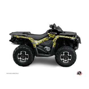   Karosszéria védő dekor matrica készlet Quad CAN-AM Predator Fekete/Szürke/Sárga Széria