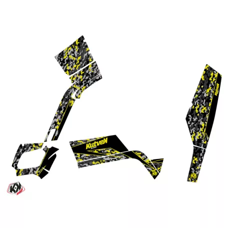 Karosszéria védő dekor matrica készlet Quad CAN-AM Predator Fekete/Szürke/Sárga Széria
