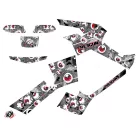 Karosszéria védő dekor matrica készlet Quad CAN-AM Freegun eyed Szürke/Piros Széria
