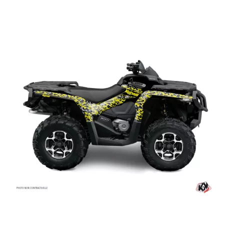 Karosszéria védő dekor matrica készlet Quad CAN-AM Predator Fekete/Szürke/Sárga Széria