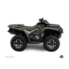 Karosszéria védő dekor matrica készlet Quad CAN-AM Camo Fekete/Sárga Széria