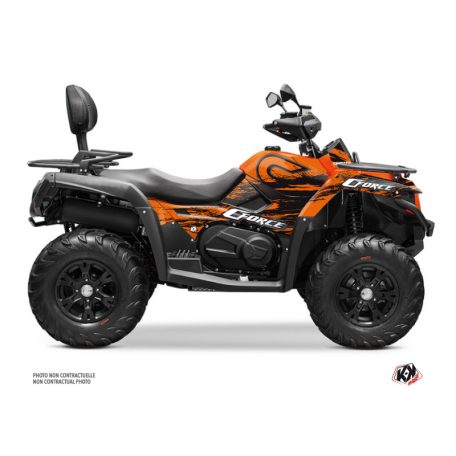 Karosszéria védő dekor matrica készlet Quad CF MOTO Splatter Narancs Széria
