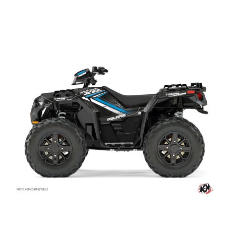 Karosszéria védő dekor matrica készlet Quad POLARIS Rock Fekete/Kék Széria