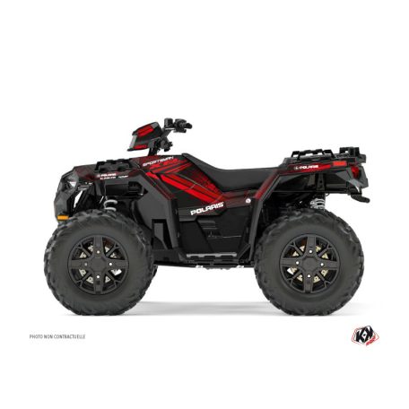 Karosszéria védő dekor matrica készlet Quad POLARIS Rock Fekete/Piros Széria