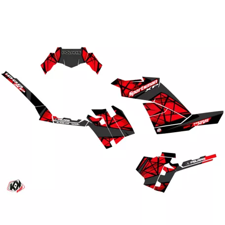 Karosszéria védő dekor matrica készlet Quad POLARIS Spin Fekete/Piros Széria