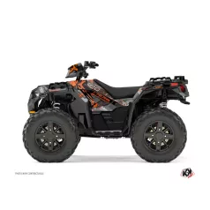   Karosszéria védő dekor matrica készlet Quad POLARIS Evil Szürke/Narancs Széria