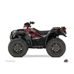   Karosszéria védő dekor matrica készlet Quad POLARIS Evil Szürke/Piros Széria