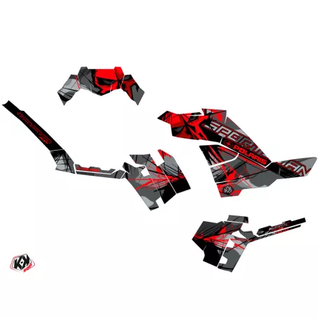 Karosszéria védő dekor matrica készlet Quad POLARIS Evil Szürke/Piros Széria