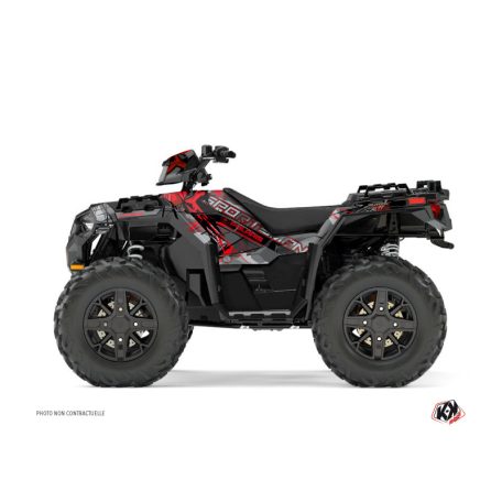 Karosszéria védő dekor matrica készlet Quad POLARIS Evil Szürke/Piros Széria