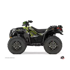   Karosszéria védő dekor matrica készlet Quad POLARIS Evil Szürke/Zöld Széria