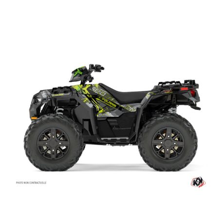 Karosszéria védő dekor matrica készlet Quad POLARIS Evil Szürke/Zöld Széria