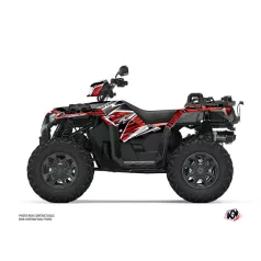   Karosszéria védő dekor matrica készlet Quad POLARIS Jungle Fekete/Piros Széria