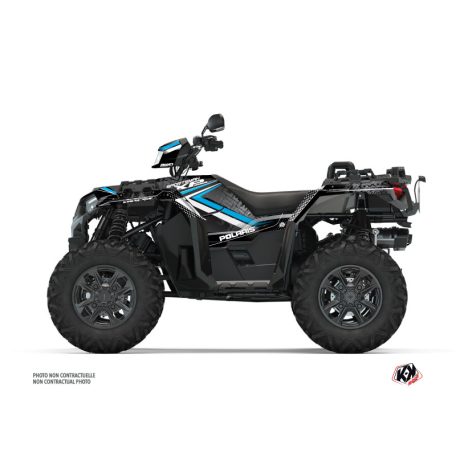 Karosszéria védő dekor matrica készlet Quad POLARIS Rock Fekete/Kék Széria