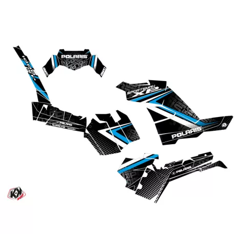 Karosszéria védő dekor matrica készlet Quad POLARIS Rock Fekete/Kék Széria