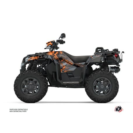 Karosszéria védő dekor matrica készlet Quad POLARIS Evil Szürke/Narancs Széria