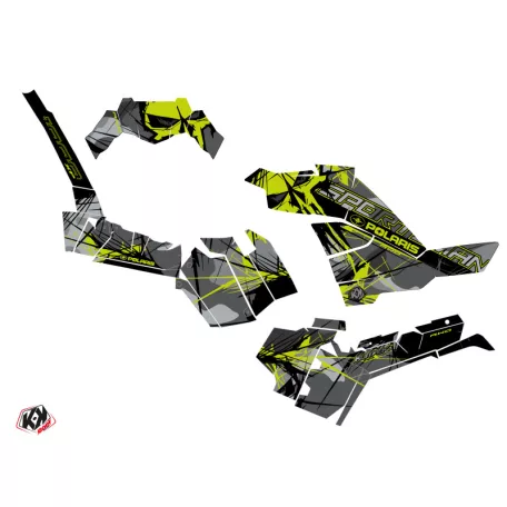 Karosszéria védő dekor matrica készlet Quad POLARIS Evil Szürke/Zöld Széria