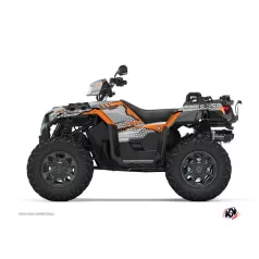   Karosszéria védő dekor matrica készlet Quad POLARIS Splinter Szürke/Narancs Széria