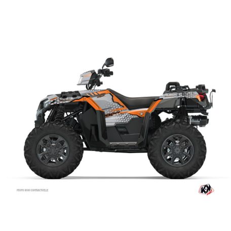 Karosszéria védő dekor matrica készlet Quad POLARIS Splinter Szürke/Narancs Széria