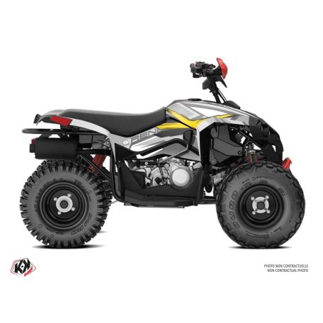 Karosszéria védő dekor matrica készlet Quad CAN-AM Spear Szürke/Sárga Széria